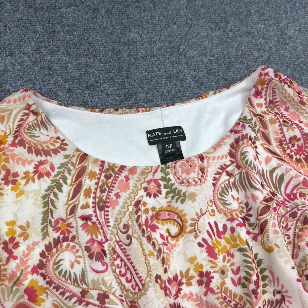 Kate and Lily Boho Cottagecore Paisley Pink Fit and Flare Dress
